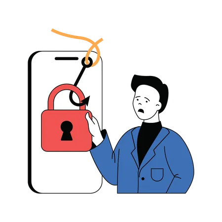 Mobile security hacking  Illustration