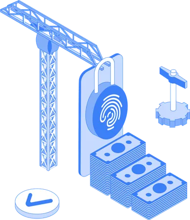 Mobile security lock for transaction  Illustration
