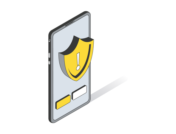 Mobile security warning  Illustration