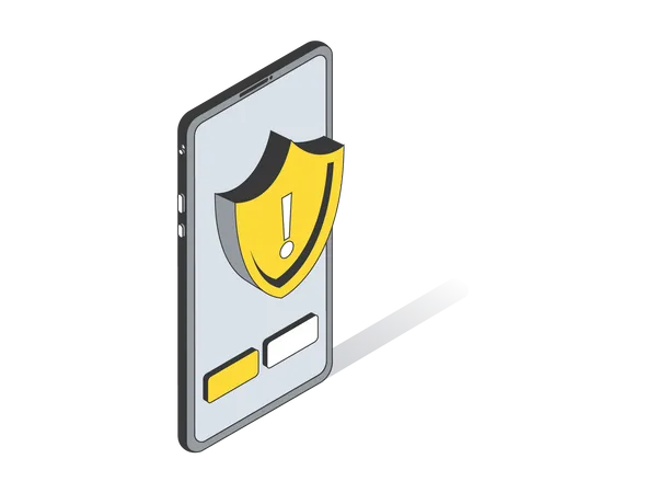 Mobile security warning  Illustration