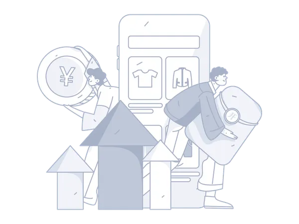 Mobile shopping  Illustration