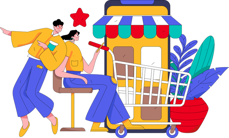 Mobile shopping  Illustration