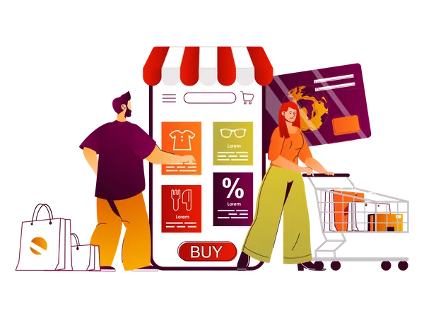 Mobile shopping Illustration