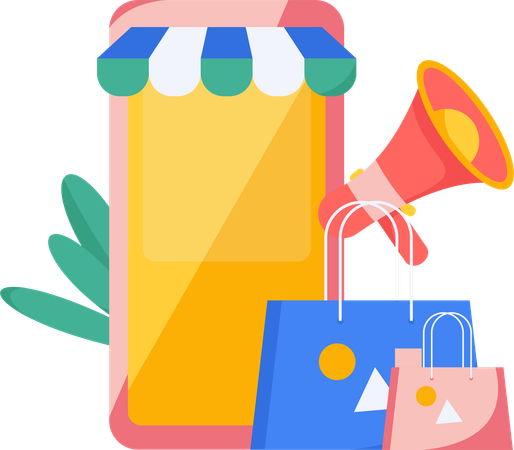 Mobile shopping app  Illustration