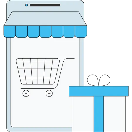 The Shopping App Is Open On Mobile Phone Illustration