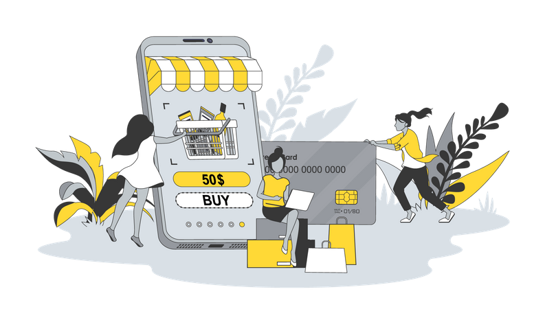 Mobile Shopping-App  Illustration