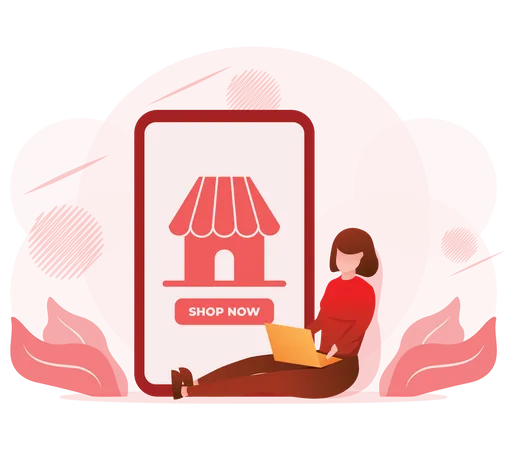 Mobile Shopping App  Illustration