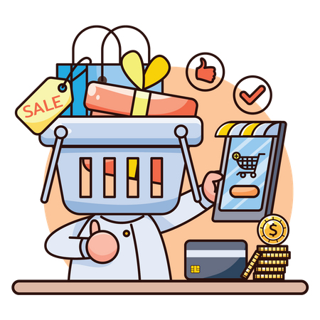 Mobile Shopping App  Illustration