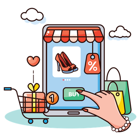 Mobile Shopping App  Illustration