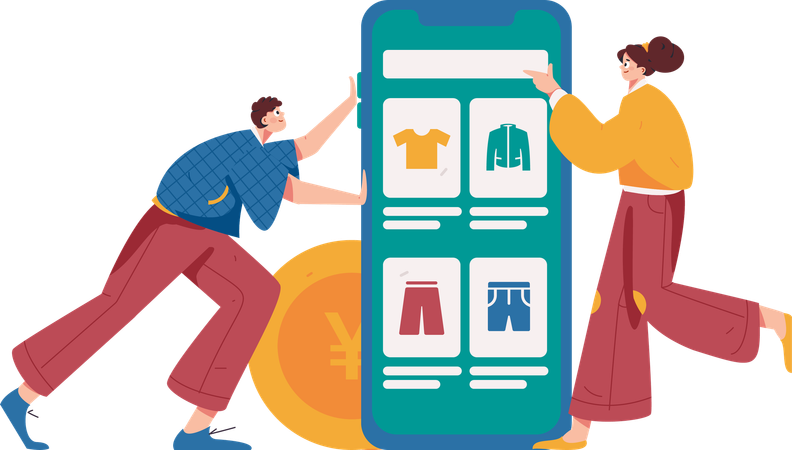 Mobile shopping app  Illustration