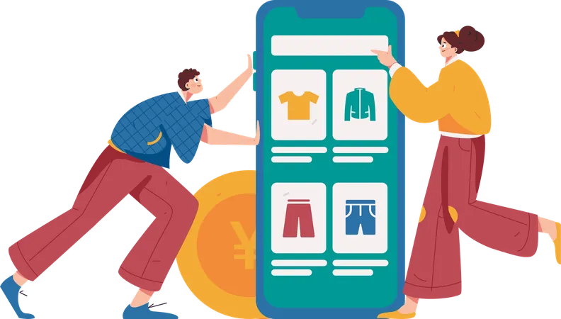 Mobile shopping app  Illustration