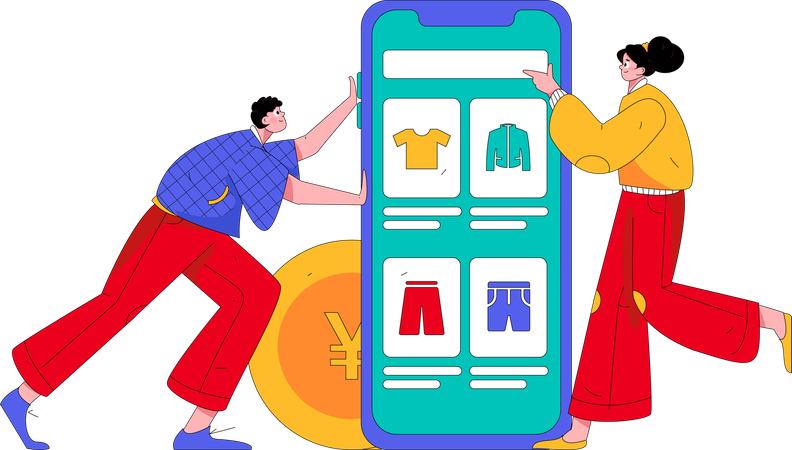 Mobile shopping app  Illustration