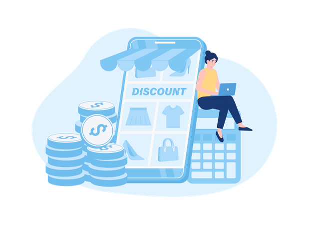 Mobile Shopping App  Illustration