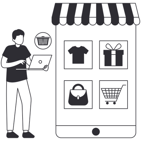 Mobile shopping app  Illustration