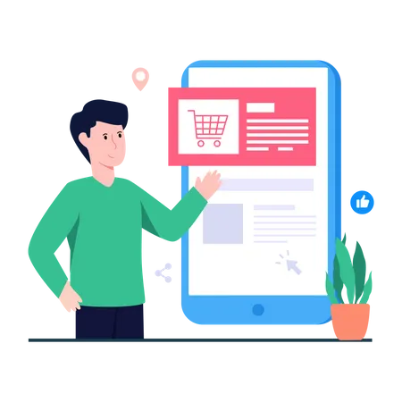 Mobile Shopping Application  Illustration