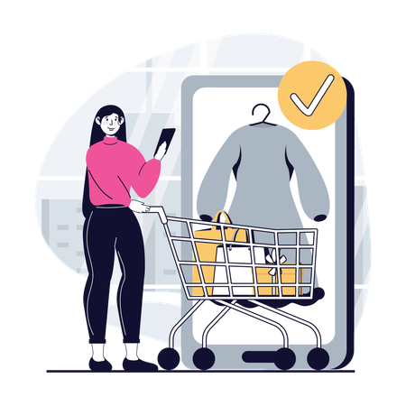 Mobile Shopping Experience  Illustration