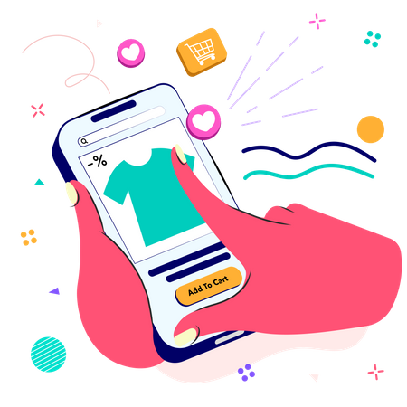 Mobile shopping  Illustration