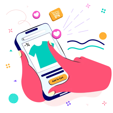 Mobile shopping  Illustration