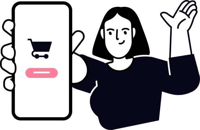 Mobile Shopping  Illustration