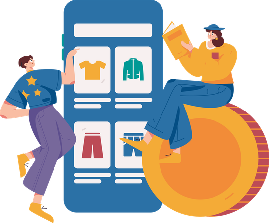 Mobile shopping  Illustration