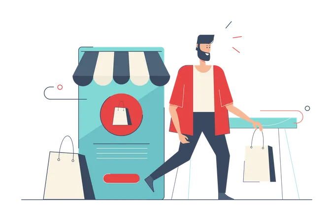 Mobile shopping  Illustration