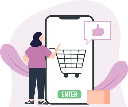 Mobile Shopping  Illustration