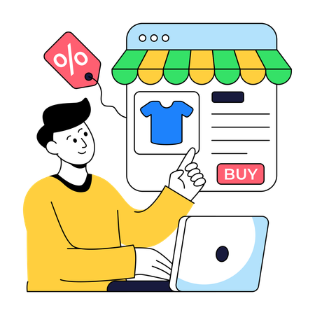 Mobile Shopping  Illustration