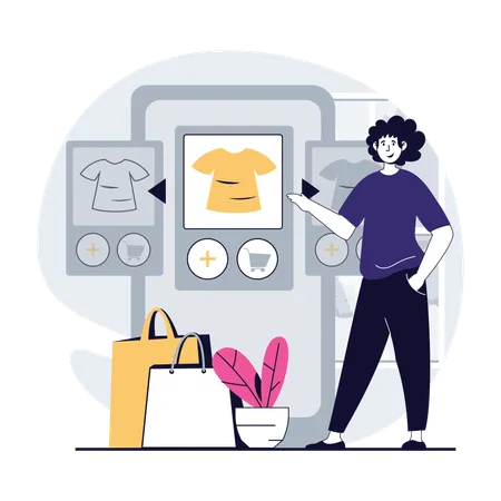 Mobile Shopping  Illustration