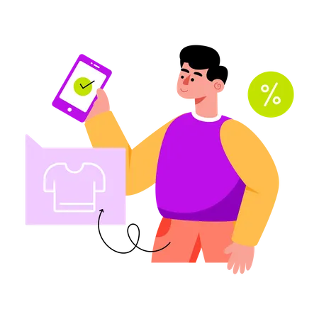 Mobile Shopping  Illustration