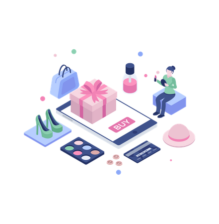 Mobile shopping  Illustration