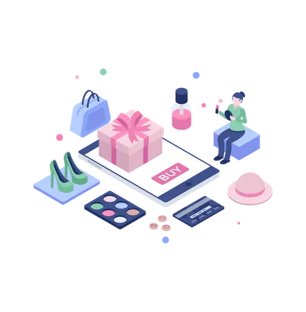 Mobile shopping  Illustration