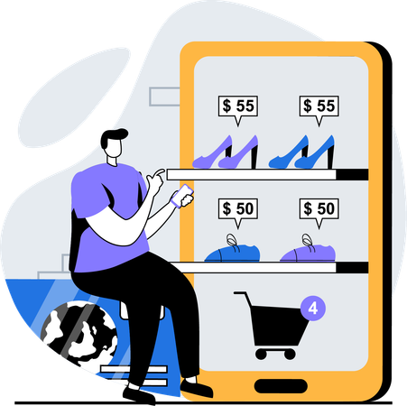 Mobile shopping  Illustration