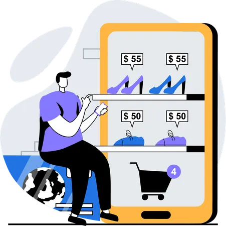 Mobile shopping  Illustration