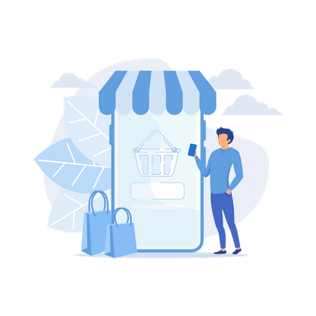 Mobile shopping  Illustration