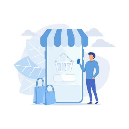 Mobile shopping  Illustration