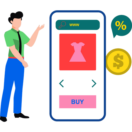 Mobile shopping  Illustration