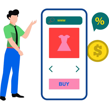 Mobile shopping  Illustration