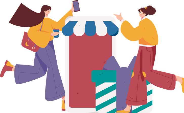 Mobile shopping  Illustration