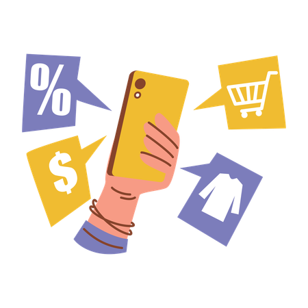 Mobile Shopping  Illustration