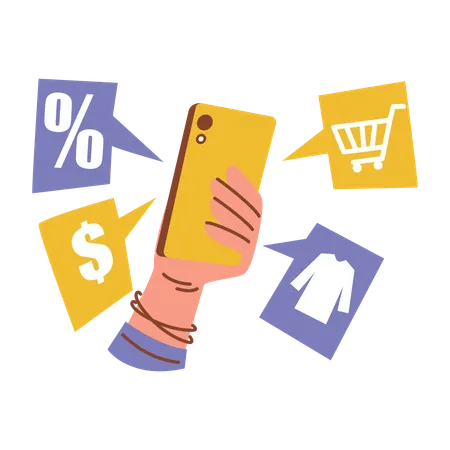 Mobile Shopping  Illustration