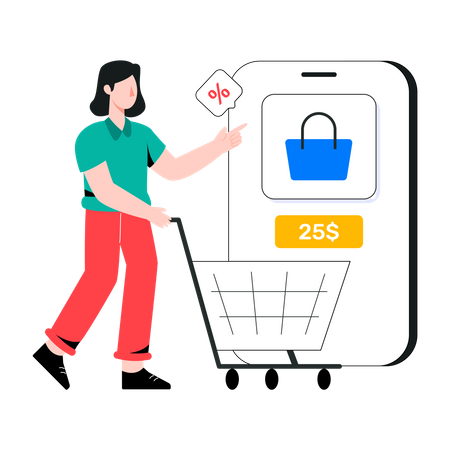 Mobile Shopping  Illustration