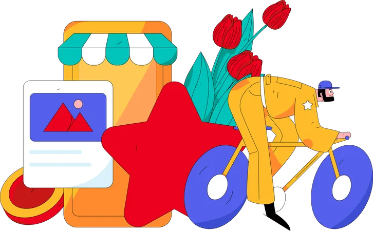 Mobile shopping  Illustration