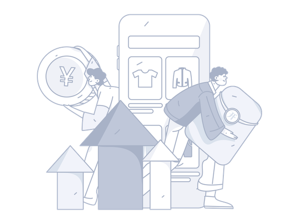 Mobile shopping  Illustration