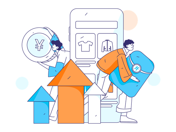 Mobile shopping  Illustration