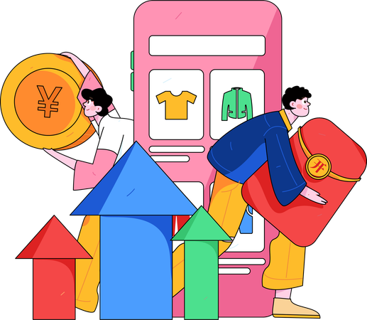 Mobile shopping  Illustration