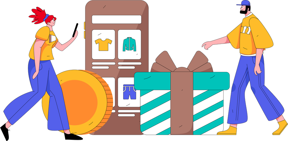 Mobile shopping  Illustration