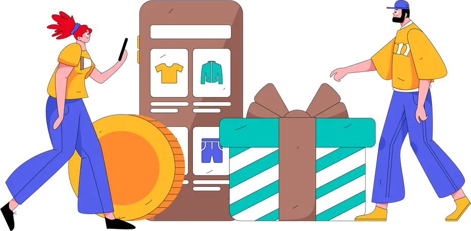 Mobile shopping  Illustration