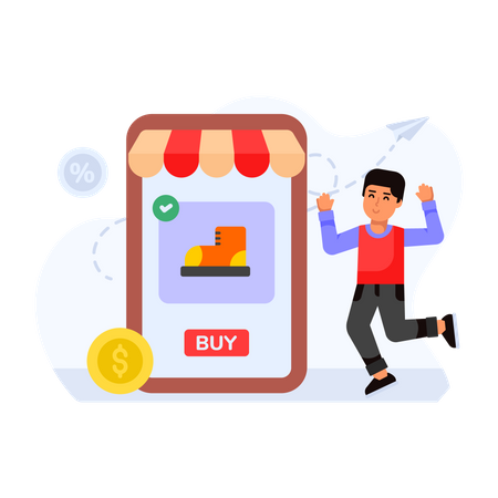 Mobile Shopping  Illustration