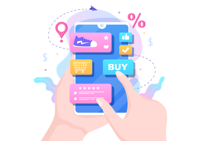 Mobile shopping  Illustration