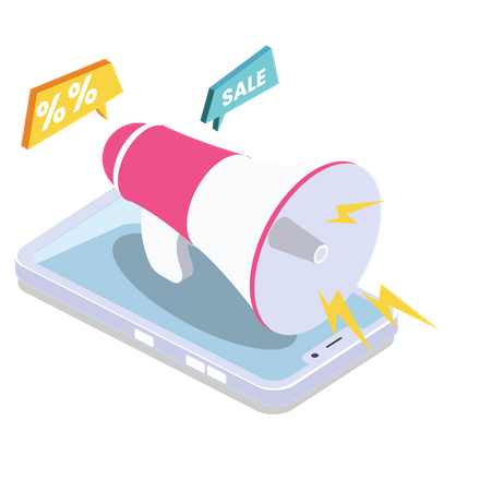 Mobile shopping marketing  Illustration